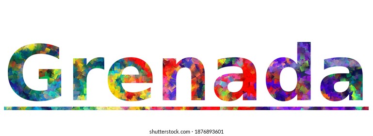 Grenada. Colorful typography text banner. Vector the word grenada design. Can be used to logo, card, poster, heading and beautiful title