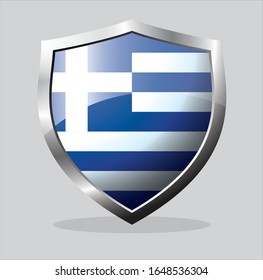 Grenada country flag shield icon with white background