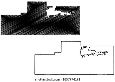 Grenada County, Mississippi (U.S. county, United States of America, USA, U.S., US) map vector illustration, scribble sketch Grenada map
