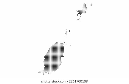Grenada dotted map with grunge texture in dot style. Abstract vector illustration of a country map with halftone effect for infographic. 