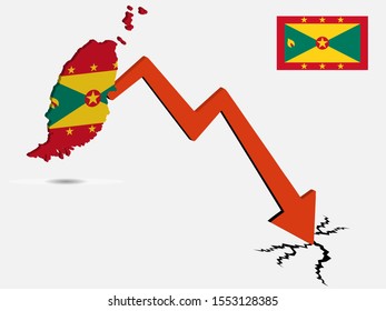Grenada economic crisis concept Vector illustration