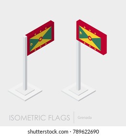 Grenada flag 3d isometric style