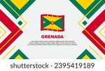 Grenada Flag Abstract Background Design Template. Grenada Independence Day Banner Wallpaper Vector Illustration. Grenada Illustration