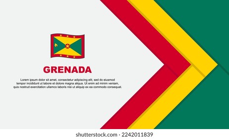 Grenada Flag Abstract Background Design Template. Grenada Independence Day Banner Cartoon Vector Illustration. Grenada Cartoon