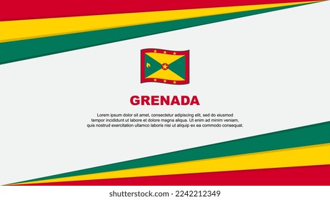 Grenada Flag Abstract Background Design Template. Grenada Independence Day Banner Cartoon Vector Illustration. Grenada Design