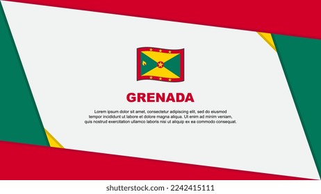 Grenada Flag Abstract Background Design Template. Grenada Independence Day Banner Cartoon Vector Illustration. Grenada Independence Day