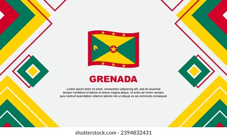 Grenada Flag Abstract Background Design Template. Grenada Independence Day Banner Wallpaper Vector Illustration. Grenada Background