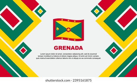 Grenada Flag Abstract Background Design Template. Grenada Independence Day Banner Wallpaper Vector Illustration. Grenada Cartoon