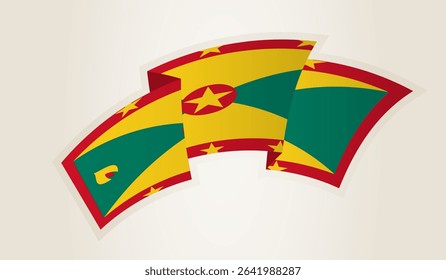 Grenada Flag in Abstract Ribbon Shape, National Symbol of the Grenada. This vector is ideal for use in national events, Independence Day, international sports competitions.