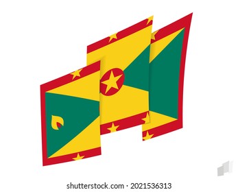 Bandera de Granada en un diseño abstracto arrancado. Diseño moderno de la bandera de Granada. Icono del vector.