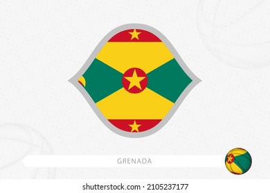Grenada flag for basketball competition on gray basketball background. Sports vector illustration.