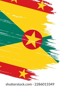 Bandera de Granada con pintura de pincel texturada aislada en fondo de png