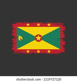 Grenada-Flagge mit Pinselstrich, Hintergrund