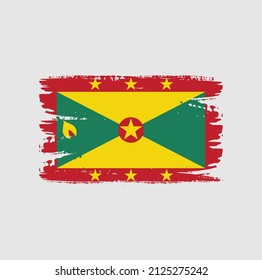 Grenada flag brush stroke. National flag