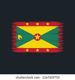 Grenada Flag Brush Strokes. National Flag