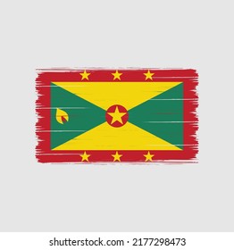 Grenada Flag Brush Strokes. National Flag