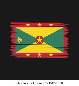 Grenada Flag Brush Strokes Painted