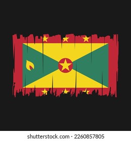 Grenada Flag Brush Strokes Vector