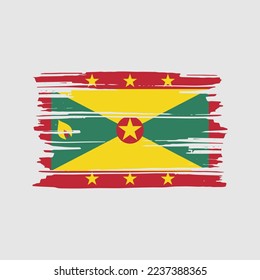 Grenada Flag Brush Vector Illustration
