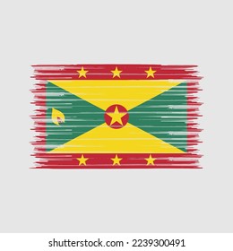 Grenada Flag Brush Vector Illustration