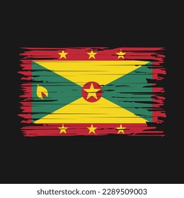 Grenada Flag Brush Vector Illustration
