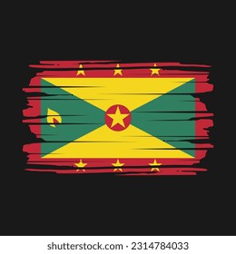 Grenada Flag Brush Vector Illustration