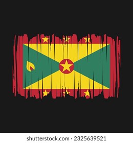 Grenada Flag Brush Vector Illustration