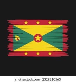 Grenada Flag Brush Vector Illustration