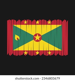 Grenada Flag Brush Vector Illustration