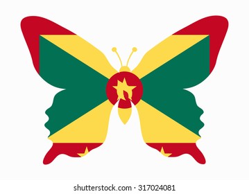 grenada flag butterfly