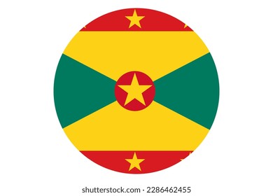 Grenada flag button on white background