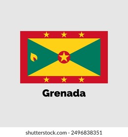 Grenada flag design vector illustration on a gray background for graphic and web design.