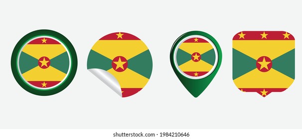 Grenada flag. flat icon symbol vector illustration