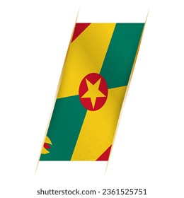 Bandera de Granada en forma de pancarta con efecto ondulado y sombra. Diseño vectorial moderno.