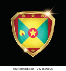 Grenada Flag Golden Shield Logo