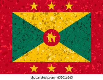 grenada flag grunge illustration