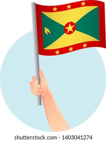 Grenada flag in hand icon