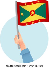 Grenada flag in hand icon