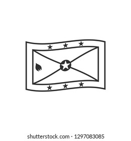 Grenada flag icon in black outline flat design. Independence day or National day holiday concept.