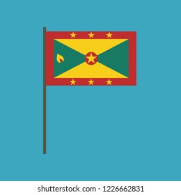 Grenada flag icon in flat design. Independence day or National day holiday concept.