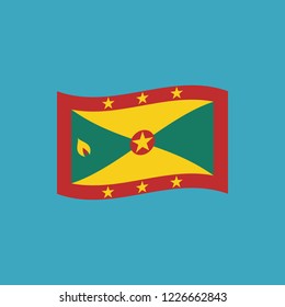 Grenada flag icon in flat design. Independence day or National day holiday concept.