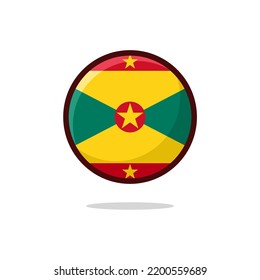Icono de la bandera de Granada. Bandera de Granada estilo plano aislado en fondo blanco - vector de stock.