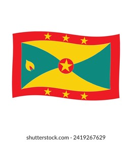 Diseño de ilustración vectorial de icono de bandera de Granada