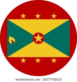 Bandera de Granada ilustrador banderas de país símbolo redondo banderas circulares de nación