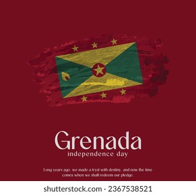 Grenada Flag Made of Glitter Sparkle Brush Paint GrenadaPakistan Independence Day.