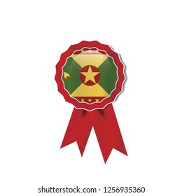 Grenada flag medal vector design.  Realistic 3D red color