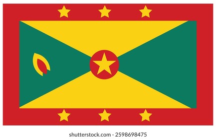 Grenada flag, Grenada national flag. Vector.