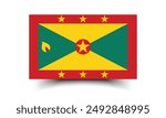 Grenada flag. Flag of Grenada. The official ratio. Flag icon. Standard color. Standard size. A rectangular flag. Computer illustration. Digital illustration. Vector illustration.