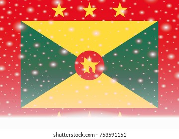 grenada flag on christmas background
