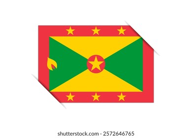 Grenada flag - rectangle colorful flag representing a country cultural identity and heritage. The essence of national pride and unity. Attached by the corners in a paper album